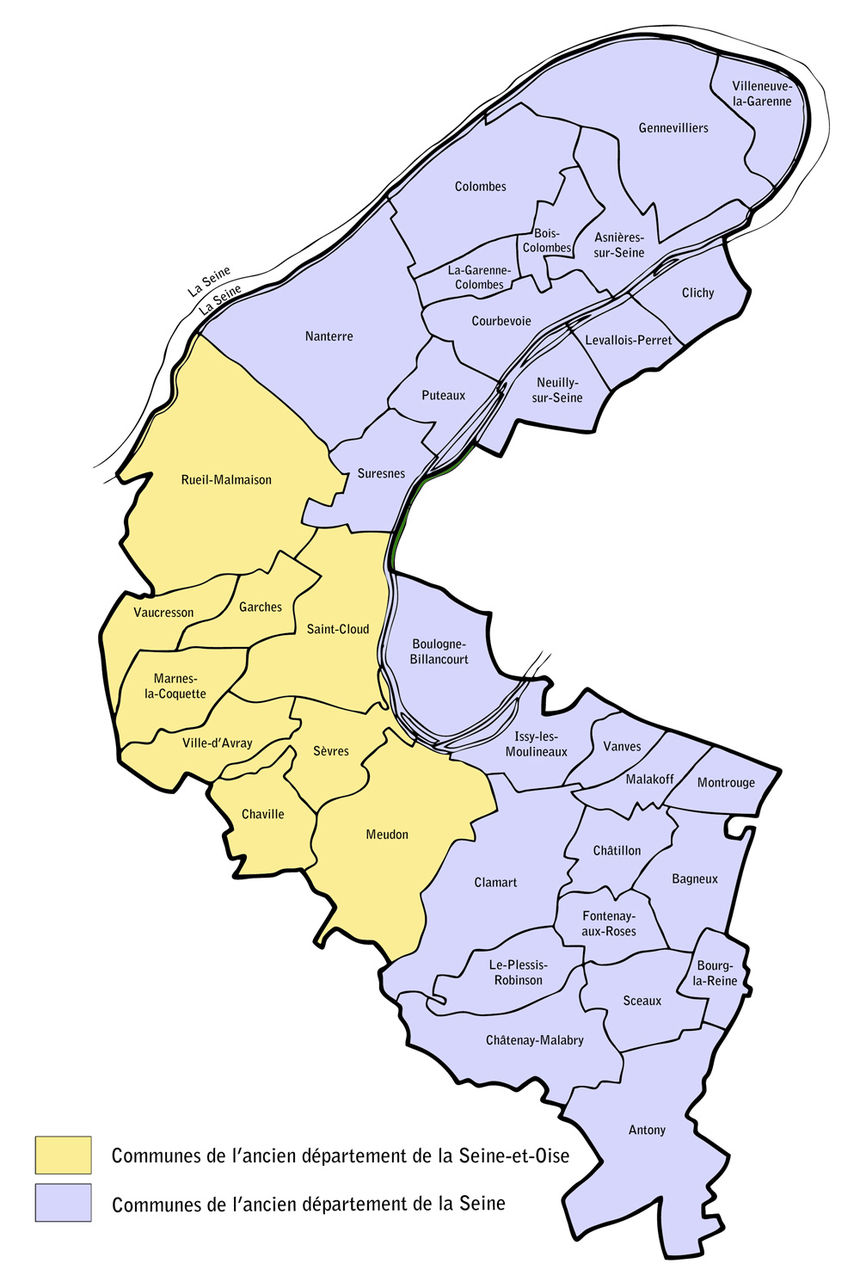 Carte des communes des Hauts-de-Seine