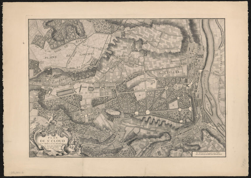 Extrait de la Carte des environs de Paris, Abbé de La Grive, vers 1731