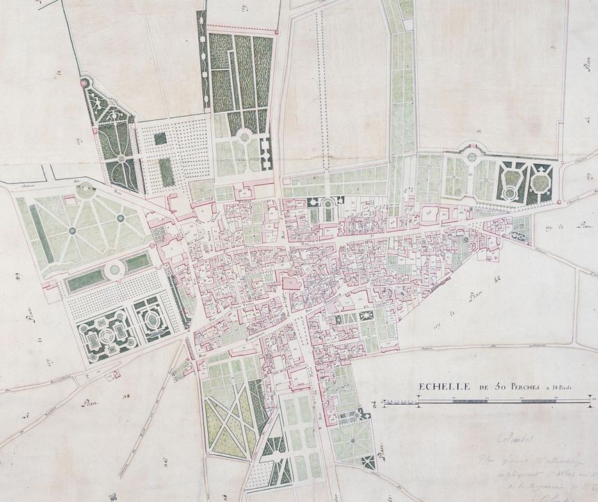 Plan masse de Colombes levé en 1780.