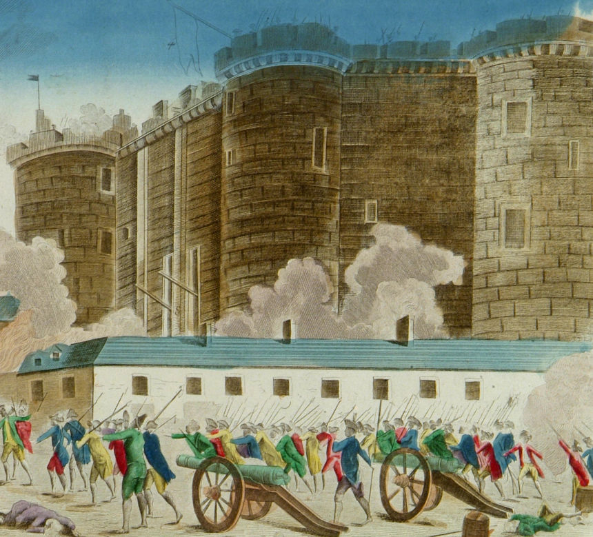 La prise de la Bastille, 14juillet 1789. Gravure du XIXe siècle. 2Fi2/72 (détail)