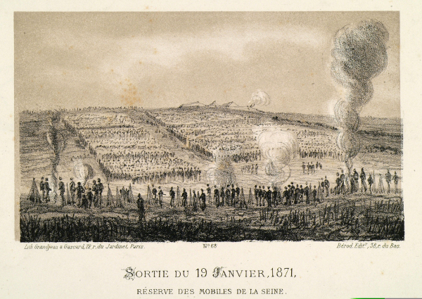 Sortie du 19 janvier 1871, réserve des Mobiles de la seine. A. Normand. [Après 1871]. 2Fi7/62, Sortie du 19 janvier 1871, réserve des Mobiles de la seine. A. Normand. [Après 1871]. 2Fi7/62