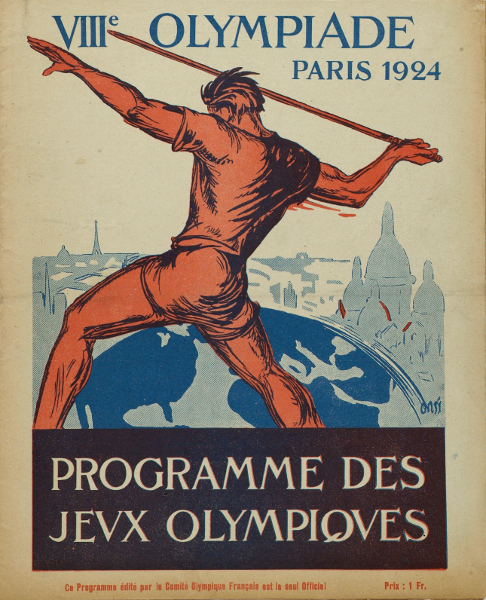 "VIIIe Olympiade. Paris 1924. Programme des jeux Olympiques." Athlétisme au stade de Colombes du 6 au 13 juillet : programme, liste numérique et alphabétique des engagés. 1924.  1J662