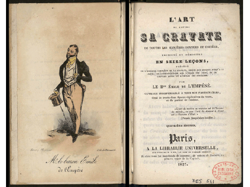 E. Marco de Saint-Hilaire, L'Art de mettre sa cravate, 1827, Z01023