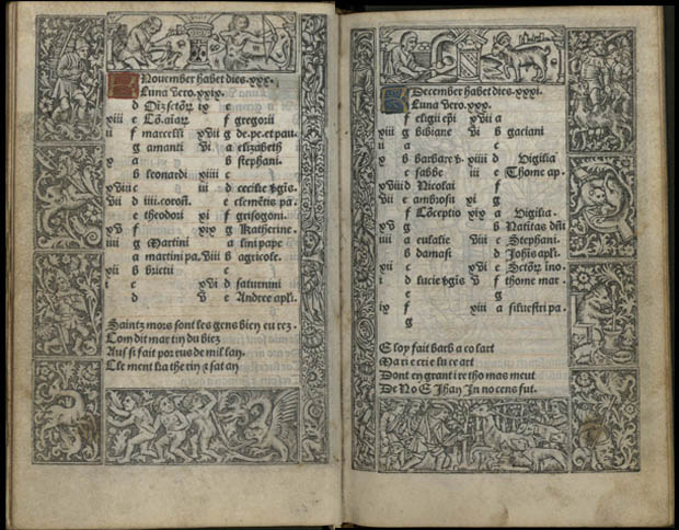 Horae Beatae Mariae Virginis, 1503, B00160. Calendrier (novembre, décembre)